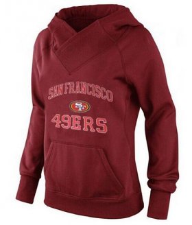 Wholesale Cheap Women\'s San Francisco 49ers Heart & Soul Pullover Hoodie Red