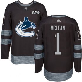 Wholesale Cheap Adidas Canucks #1 Kirk Mclean Black 1917-2017 100th Anniversary Stitched NHL Jersey