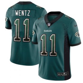 Wholesale Cheap Nike Eagles #11 Carson Wentz Midnight Green Team Color Men\'s Stitched NFL Limited Rush Drift Fashion Jersey