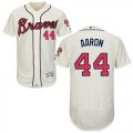 Wholesale Cheap Braves #44 Hank Aaron Cream Flexbase Authentic Collection Stitched MLB Jersey