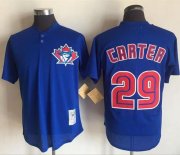 Wholesale Cheap Mitchell And Ness 1997 Blue Jays #29 Joe Carter Blue Throwback Stitched MLB Jersey