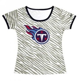 Wholesale Cheap Women\'s Tennessee Titans Sideline Legend Authentic Logo Zebra Stripes T-Shirt