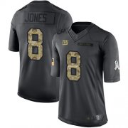 Wholesale Cheap Nike Giants #8 Daniel Jones Black Men's Stitched NFL Limited 2016 Salute To Service Jersey