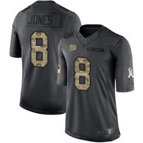 Wholesale Cheap Nike Giants #8 Daniel Jones Black Men\'s Stitched NFL Limited 2016 Salute To Service Jersey