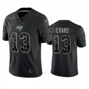 Wholesale Cheap Men's Tampa Bay Buccaneers #13 Mike Evans Black Reflective Limited Stitched Jersey