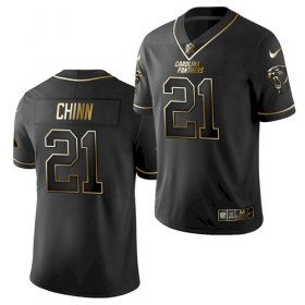 Wholesale Cheap Men\'s Carolina panthers #21 jeremy chinn golden black jersey
