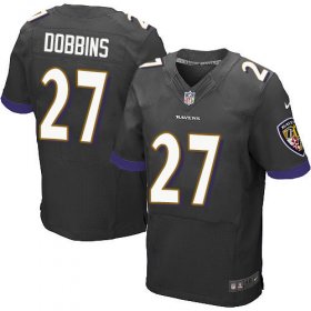 Wholesale Cheap Nike Ravens #27 J.K. Dobbins Black Alternate Men\'s Stitched NFL New Elite Jersey