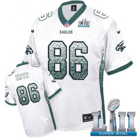 Wholesale Cheap Nike Eagles #86 Zach Ertz White Super Bowl LII Men\'s Stitched NFL Elite Drift Fashion Jersey
