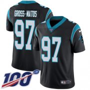 Wholesale Cheap Nike Panthers #97 Yetur Gross-Matos Black Team Color Youth Stitched NFL 100th Season Vapor Untouchable Limited Jersey
