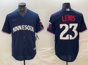 Cheap Men's Minnesota Twins #23 Royce Lewis Navy Cool Base Stitched Baseball Jersey