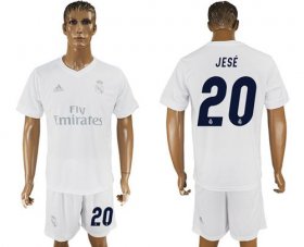 Wholesale Cheap Real Madrid #20 Jese Marine Environmental Protection Home Soccer Club Jersey
