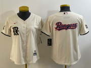Wholesale Cheap Women's Texas Rangers Big Logo Cream 2023 City Connect Stitched Baseball Jersey