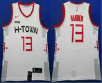 Wholesale Cheap Men's Houston Rockets #13 James Harden White 2020 Nike City Edition Swingman Jersey With The Sponsor Logo