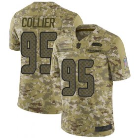 Wholesale Cheap Nike Seahawks #95 L.J. Collier Camo Men\'s Stitched NFL Limited 2018 Salute To Service Jersey