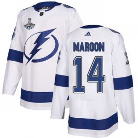 Cheap Adidas Lightning #14 Pat Maroon White Road Authentic 2020 Stanley Cup Champions Stitched NHL Jersey