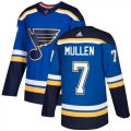 Wholesale Cheap Adidas Blues #7 Joe Mullen Blue Home Authentic Stitched NHL Jersey