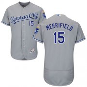Wholesale Cheap Royals #15 Whit Merrifield Grey Flexbase Authentic Collection Stitched MLB Jersey