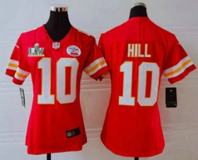 Wholesale Cheap Women\'s Kansas City Chiefs #10 Tyreek Hill Red 2021 Super Bowl LV Vapor Untouchable Stitched Nike Limited NFL Jersey