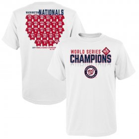 Wholesale Cheap Washington Nationals Majestic Youth 2019 World Series Champions Jersey Roster T-Shirt White