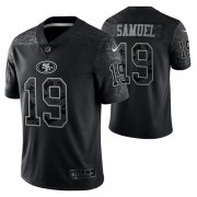 Wholesale Cheap Men's San Francisco 49ers #19 Deebo Samuel Black Reflective Limited Stitched Football Jersey