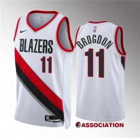 Men\'s Portland Trail Blazers #11 Malcolm Brogdon White Association Edition Stitched Basketball Jersey