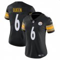 Cheap Women's Pittsburgh Steelers #6 Patrick Queen Black Vapor Football Stitched Jersey(Run Small)