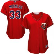 Wholesale Cheap Twins #33 Justin Morneau Red Alternate Women's Stitched MLB Jersey