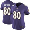 Wholesale Cheap Nike Ravens #80 Miles Boykin Purple Team Color Women's Stitched NFL Vapor Untouchable Limited Jersey
