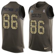 Wholesale Cheap Nike Colts #86 Michael Pittman Jr. Green Men's Stitched NFL Limited Salute To Service Tank Top Jersey