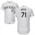 Wholesale Cheap Rockies #71 Wade Davis White Strip Flexbase Authentic Collection Stitched MLB Jersey