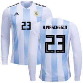 Wholesale Cheap Argentina #23 A.Marchesin Home Long Sleeves Kid Soccer Country Jersey