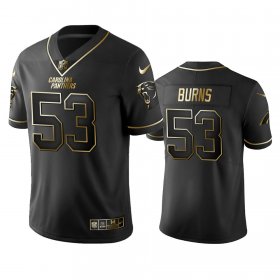 Wholesale Cheap Panthers #53 Brian Burns Men\'s Stitched NFL Vapor Untouchable Limited Black Golden Jersey