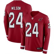 Wholesale Cheap Nike Cardinals #24 Adrian Wilson Red Team Color Men's Stitched NFL Limited Therma Long Sleeve Jersey