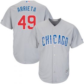 Wholesale Cheap Cubs #49 Jake Arrieta Grey Road Stitched Youth MLB Jersey