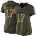 Wholesale Cheap Nike Eagles #17 Alshon Jeffery Green Women's Stitched NFL Limited 2015 Salute to Service Jersey