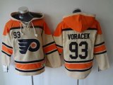 Wholesale Cheap Flyers #93 Jakub Voracek Cream Sawyer Hooded Sweatshirt Stitched NHL Jersey