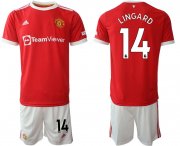 Wholesale Cheap Men 2021-2022 Club Manchester United home red 14 Adidas Soccer Jersey