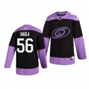 Wholesale Cheap Carolina Hurricanes #56 Erik Haula Adidas Men's Hockey Fights Cancer Practice NHL Jersey Black
