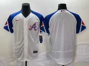 Wholesale Cheap Men's Atlanta Braves Blank White 2023 City Connect Flex Base Stitched Baseball Jersey