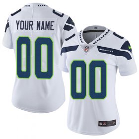 Wholesale Cheap Nike Seattle Seahawks Customized White Stitched Vapor Untouchable Limited Women\'s NFL Jersey