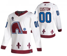 Wholesale Cheap Men\'s Colorado Avalanche Avtive Player Custom 2022 White Stanley Cup Champions Patch Stitched Jersey