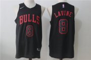 Wholesale Cheap Men's Chicago Bulls #8 Zach LaVine All Black 2017-2018 Nike Swingman Stitched NBA Jersey