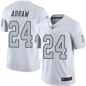 Wholesale Cheap Nike Raiders #24 Johnathan Abram White Men\'s Stitched NFL Limited Rush Jersey