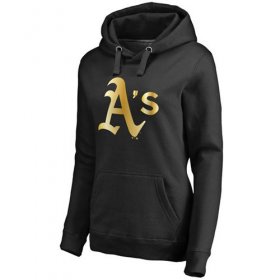 Wholesale Cheap Women\'s Oakland Athletics Gold Collection Pullover Hoodie Black