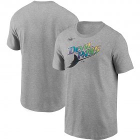 Wholesale Cheap Tampa Bay Rays Nike Cooperstown Collection Wordmark T-Shirt Heathered Gray