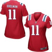 Wholesale Cheap Nike Patriots #11 Julian Edelman Red Alternate Women's Stitched NFL Elite Jersey