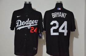 Wholesale Cheap Los Angeles Dodgers #24 Kobe Bryant Men\'s Nike Black Cool Base MLB Jersey