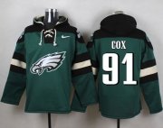 Wholesale Cheap Nike Eagles #91 Fletcher Cox Midnight Green Player Pullover NFL Hoodie