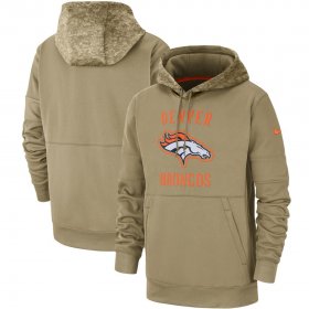 Wholesale Cheap Men\'s Denver Broncos Nike Tan 2019 Salute to Service Sideline Therma Pullover Hoodie