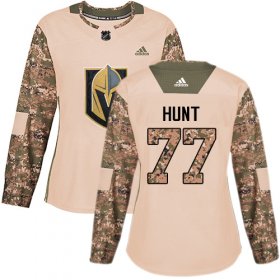 Wholesale Cheap Adidas Golden Knights #77 Brad Hunt Camo Authentic 2017 Veterans Day Women\'s Stitched NHL Jersey